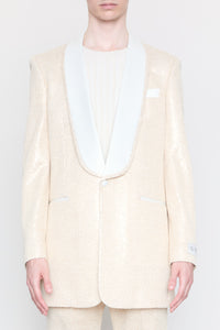 SEQUIN BOUCLE SHAWL BLAZER