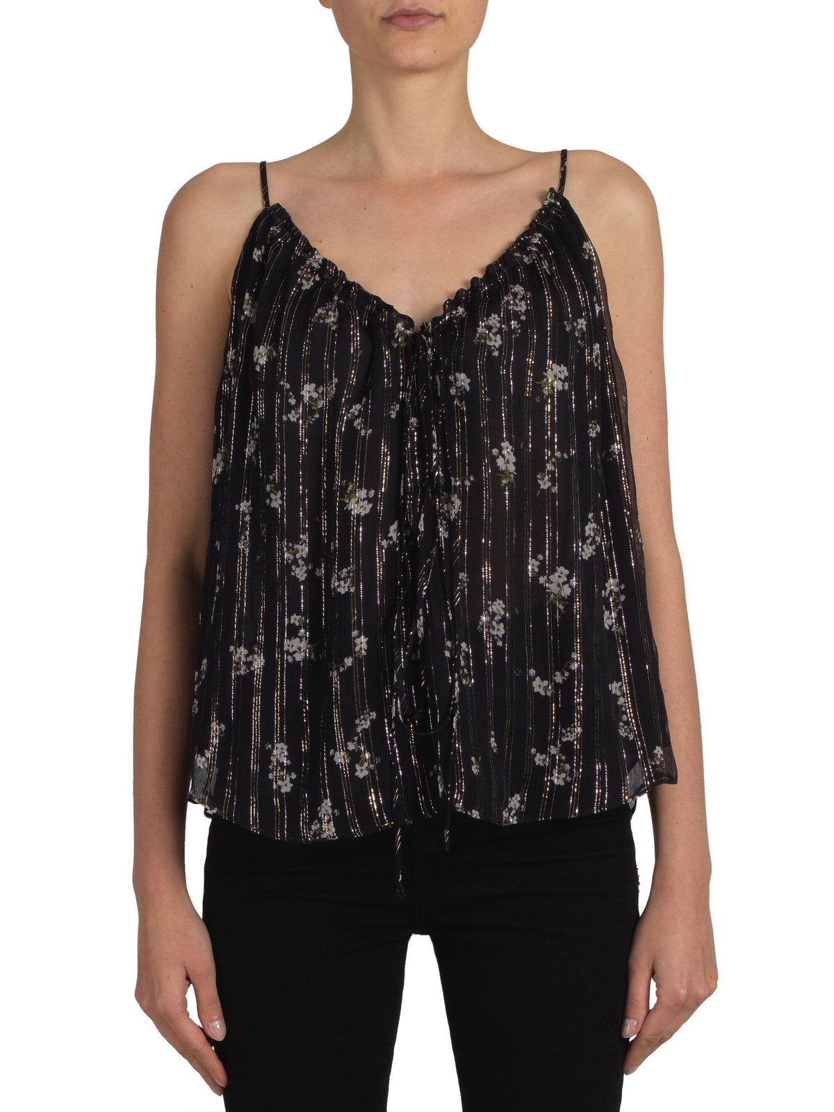 Floral Print Chiffon Tank Top