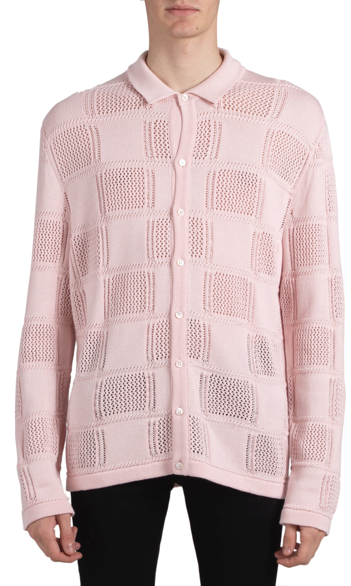 Checkered Knitted Polo Shirt