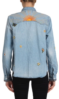 Crochet and Patch Denim Shirt
