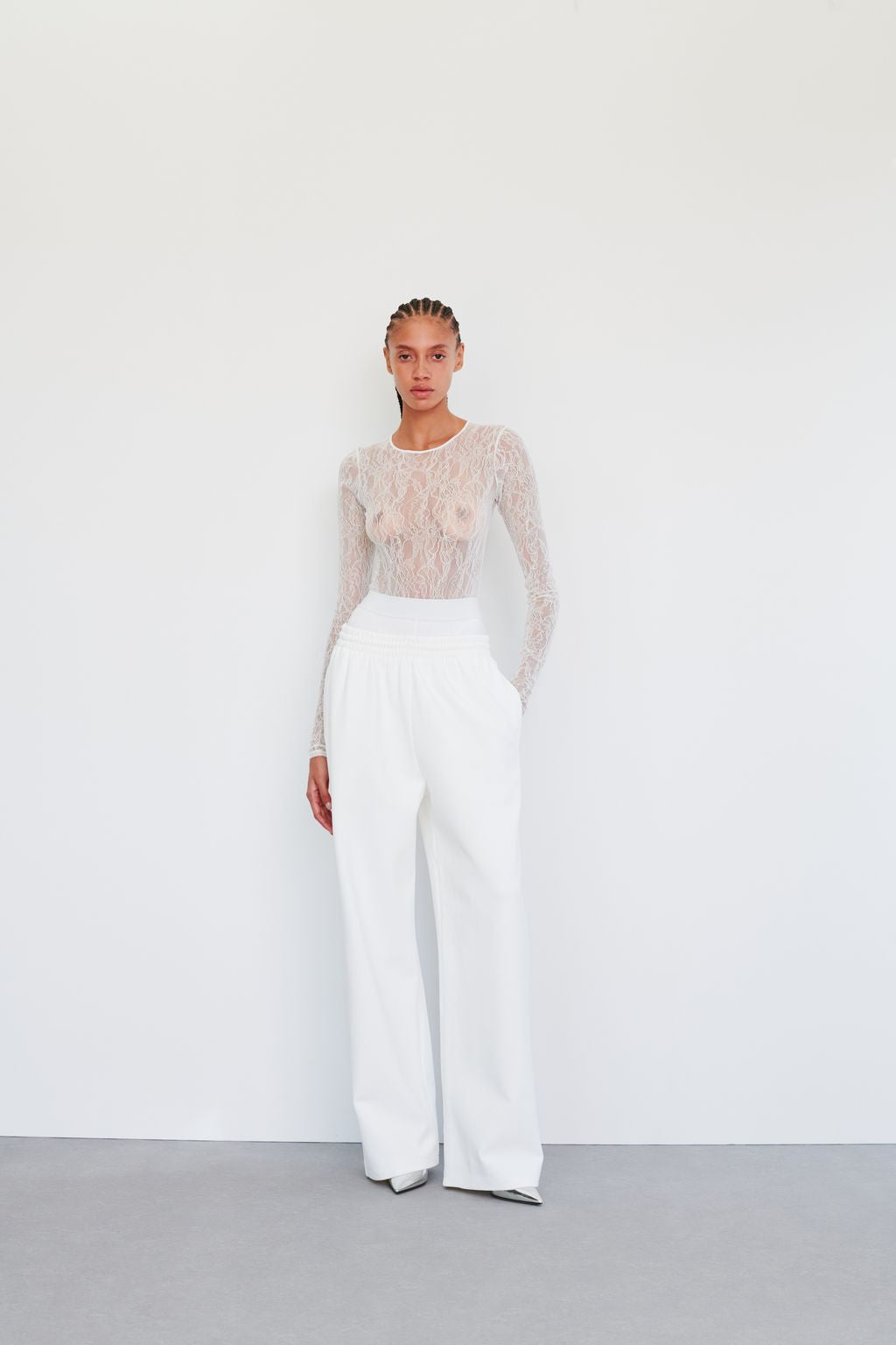 Semi Matte Track Pant - Off White