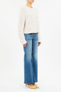 Pull Indra torsadé en laine - Alabaster
