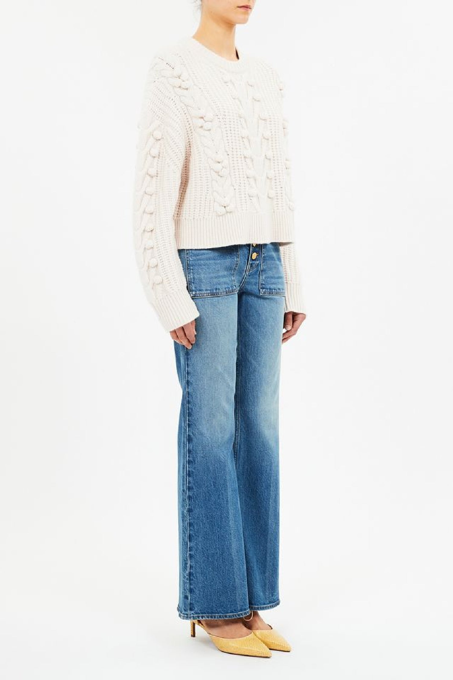 Pull Indra torsadé en laine - Alabaster