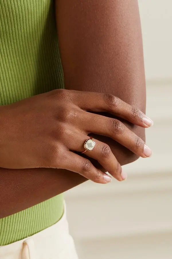 Bague en or jaune et or blanc sertie de diamant - Diamant