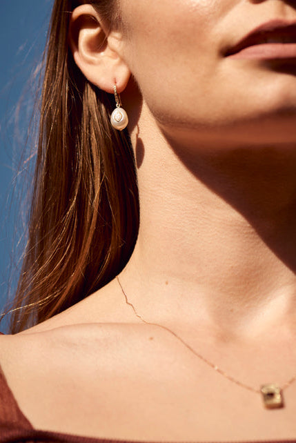 Mono boucle d'oreille Charlie N°1 en or jaune sertie de diamant - Perle & Diamant