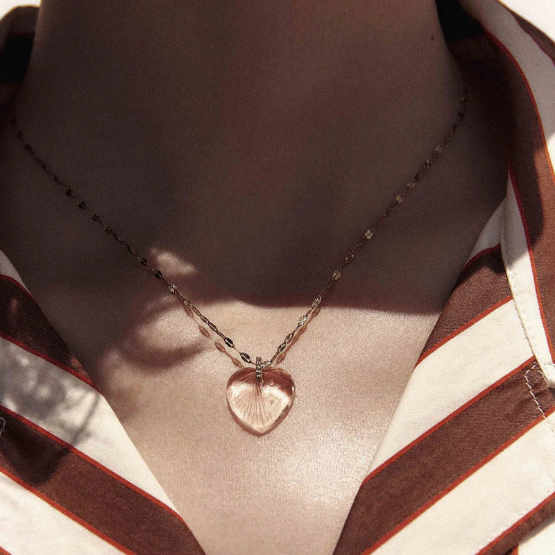 Yellow gold necklace - Rock crystal