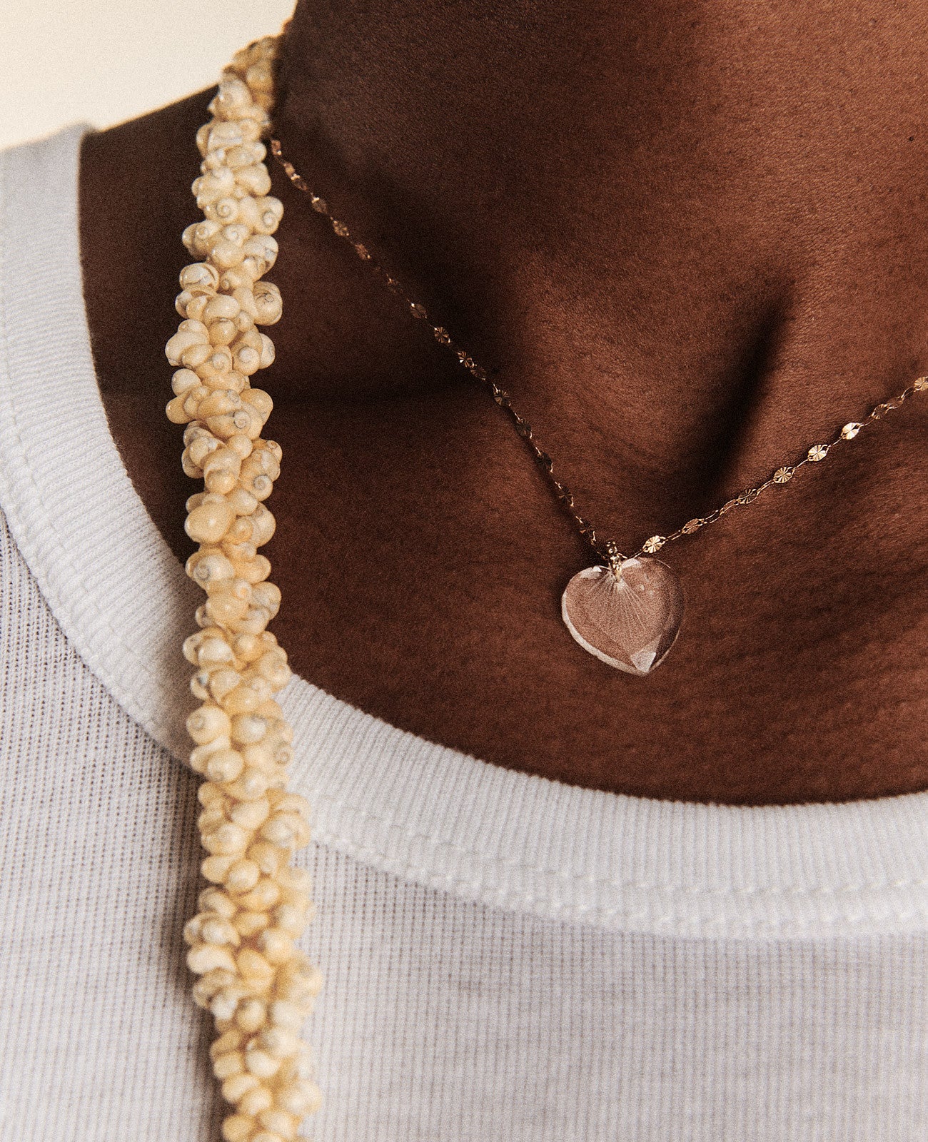 Yellow gold necklace - Rock crystal
