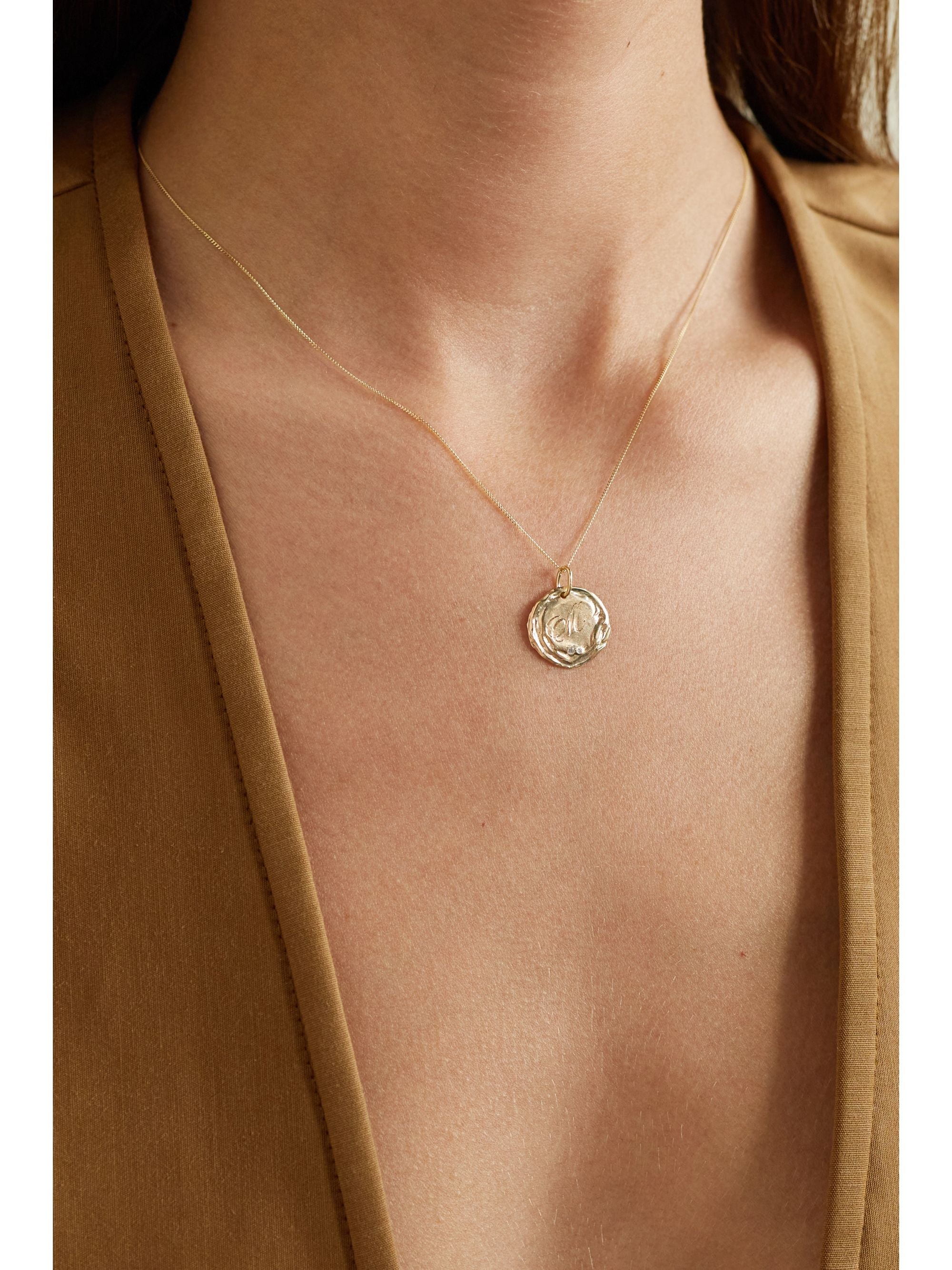 Collier Initiale N°1 en or jaune sertie de diamant - Diamant