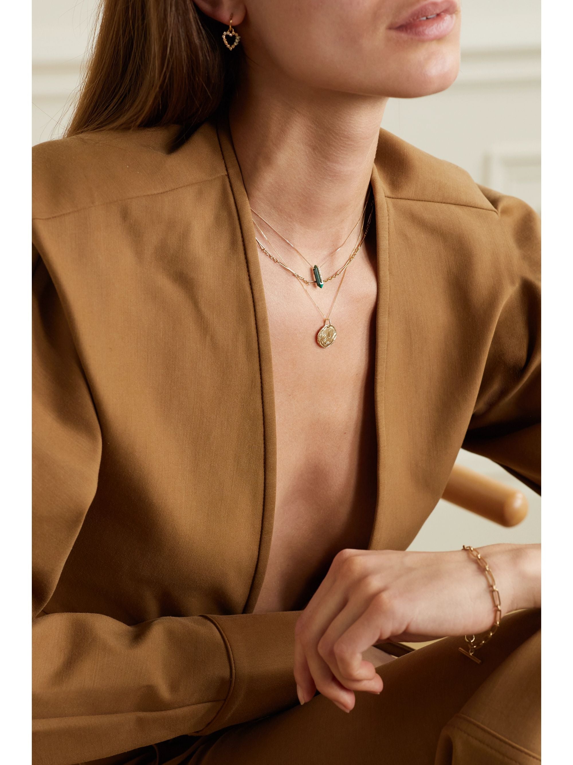 Collier Initiale N°1 en or jaune sertie de diamant - Diamant