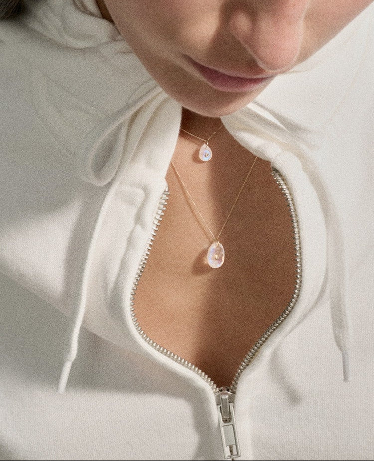 Collier Orso en or jaune sertie de diamant - Moonstone
