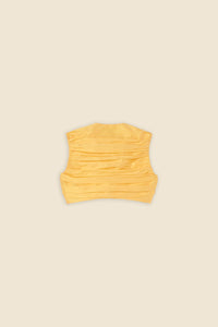 Yellow / PLEATED CROPPED TOP