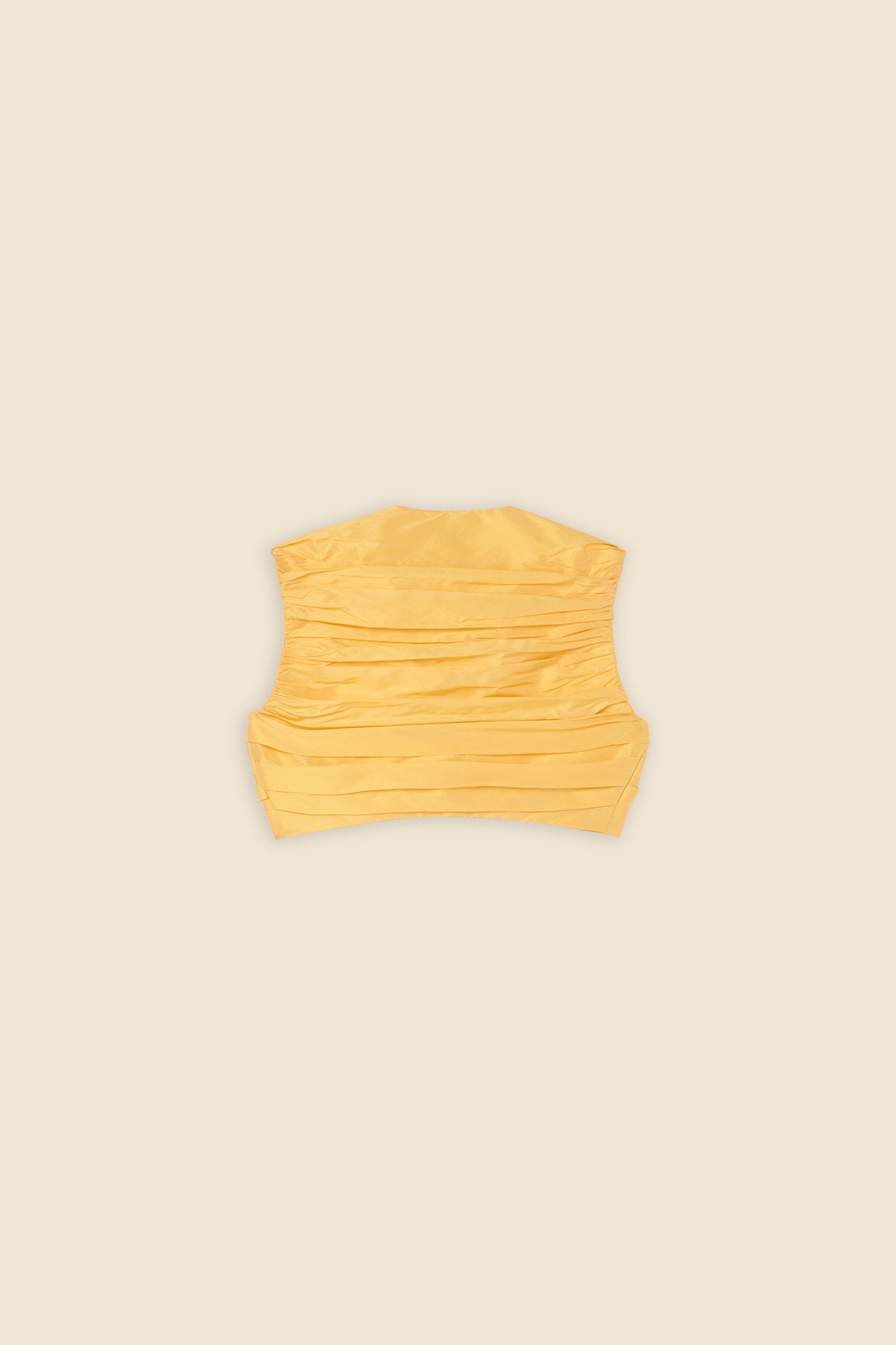 Yellow / PLEATED CROPPED TOP