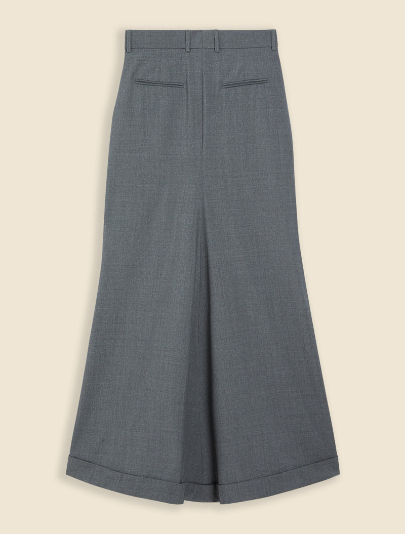 Grey / MAXI TAILORED SKIRT