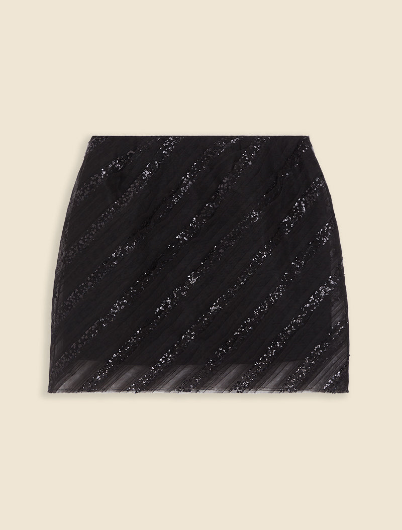 Black / TULLE MINI SKIRT