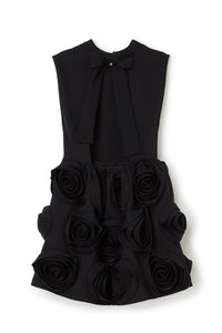 Black / ROSE APPLIQUE MINI DRESS