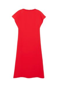 Red / BRAID DETAIL MIDI DRESS