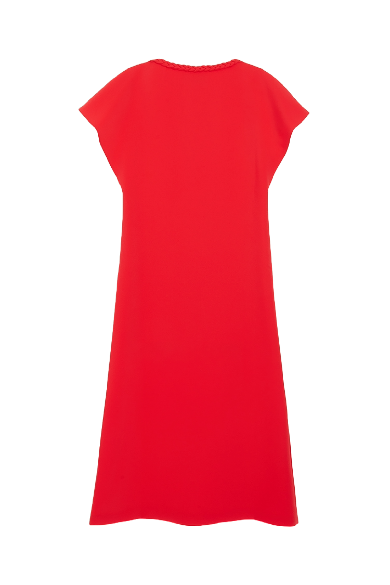 Red / BRAID DETAIL MIDI DRESS