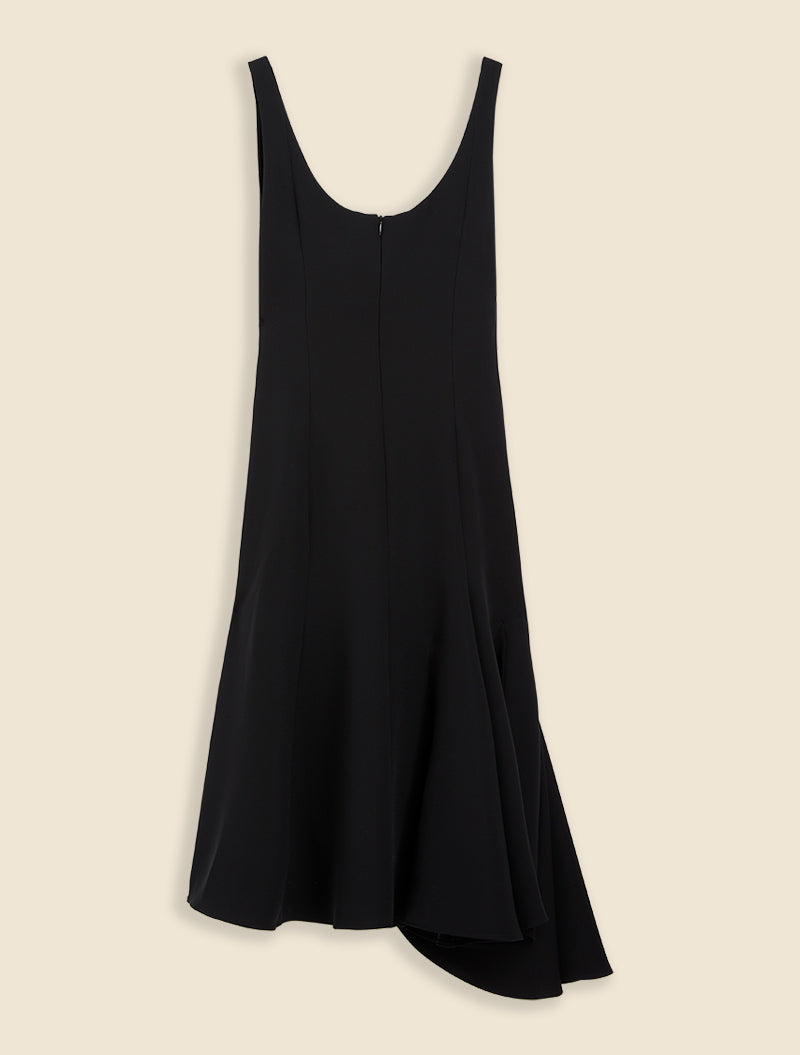 Black / COUTURE CORSET GODET DRESS