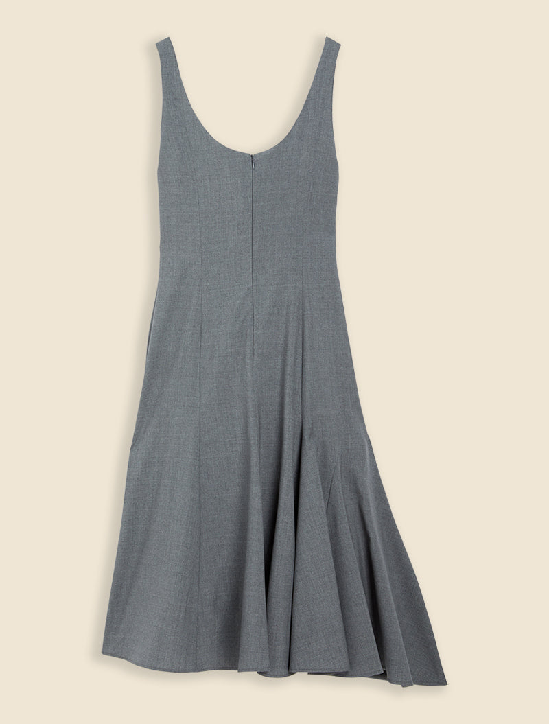 Grey / COUTURE CORSET GODET DRESS