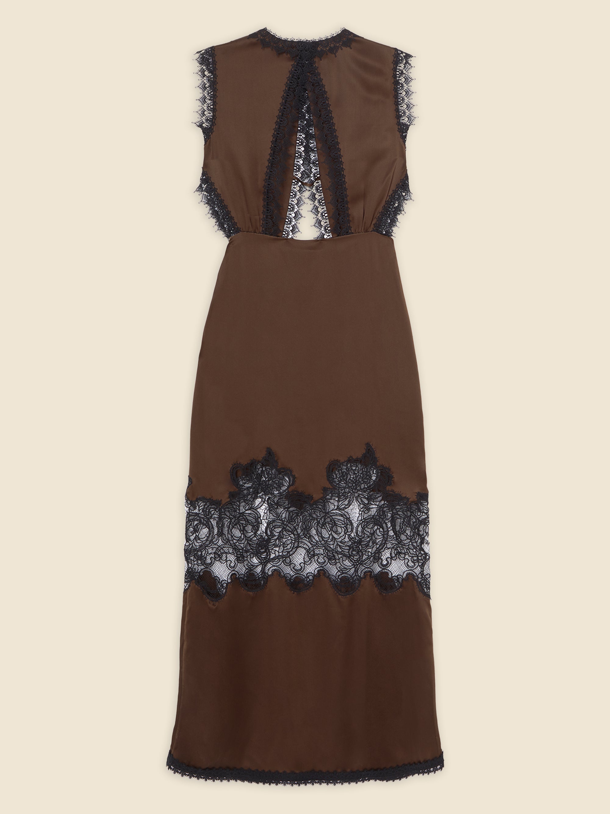 Brown / LACE CAMISOLE LONG DRESS