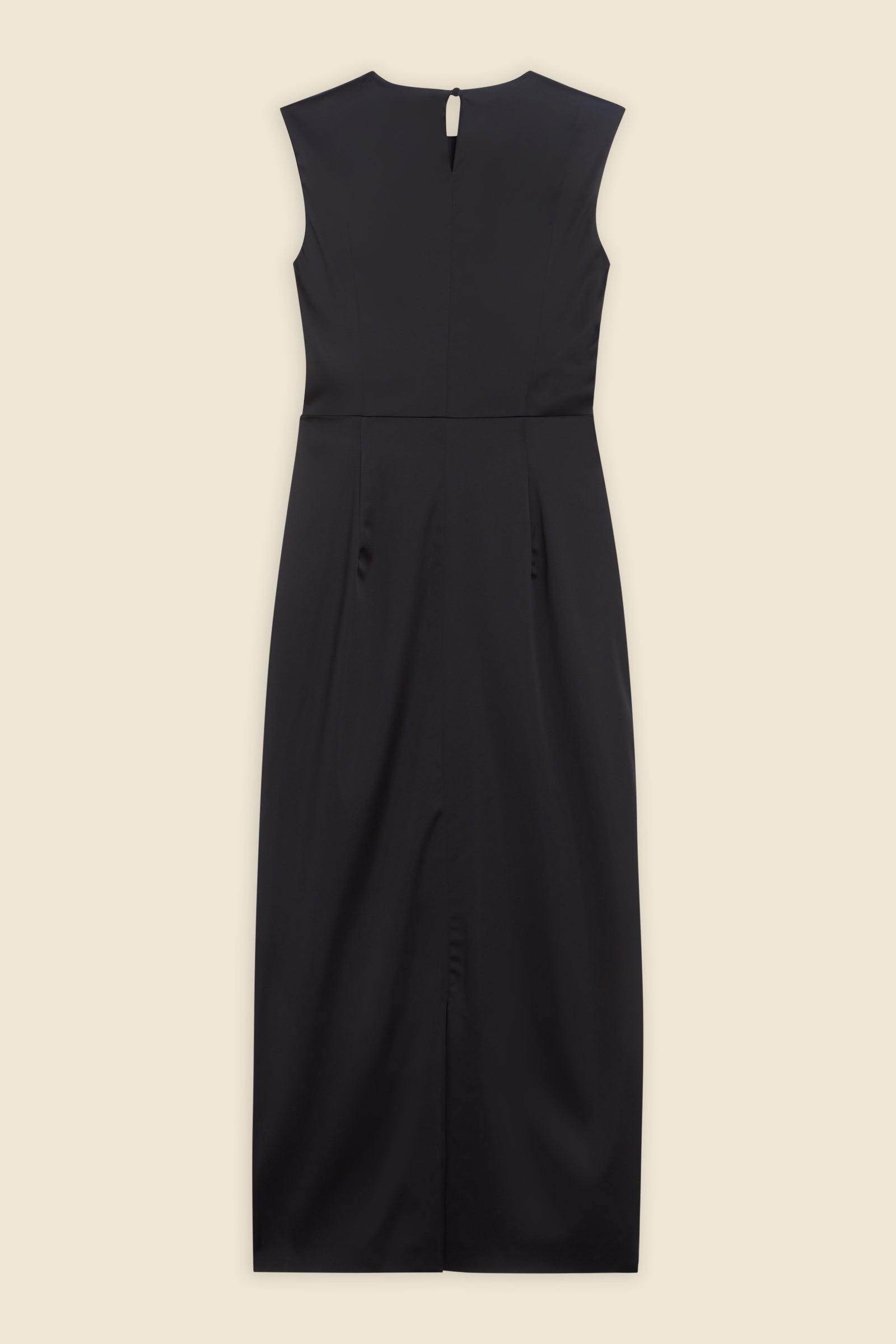 Black / PLEATED MAXI DRESS