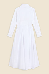 White / PLEATED SHIRT DRESS