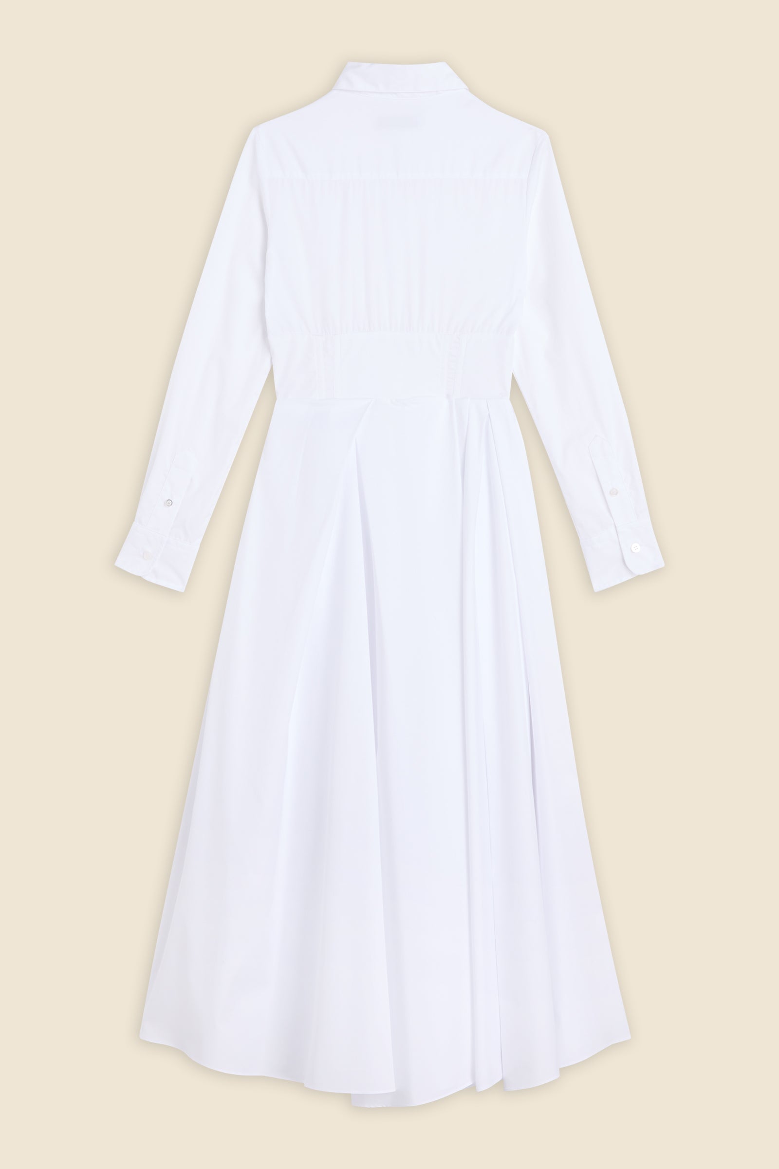 White / PLEATED SHIRT DRESS