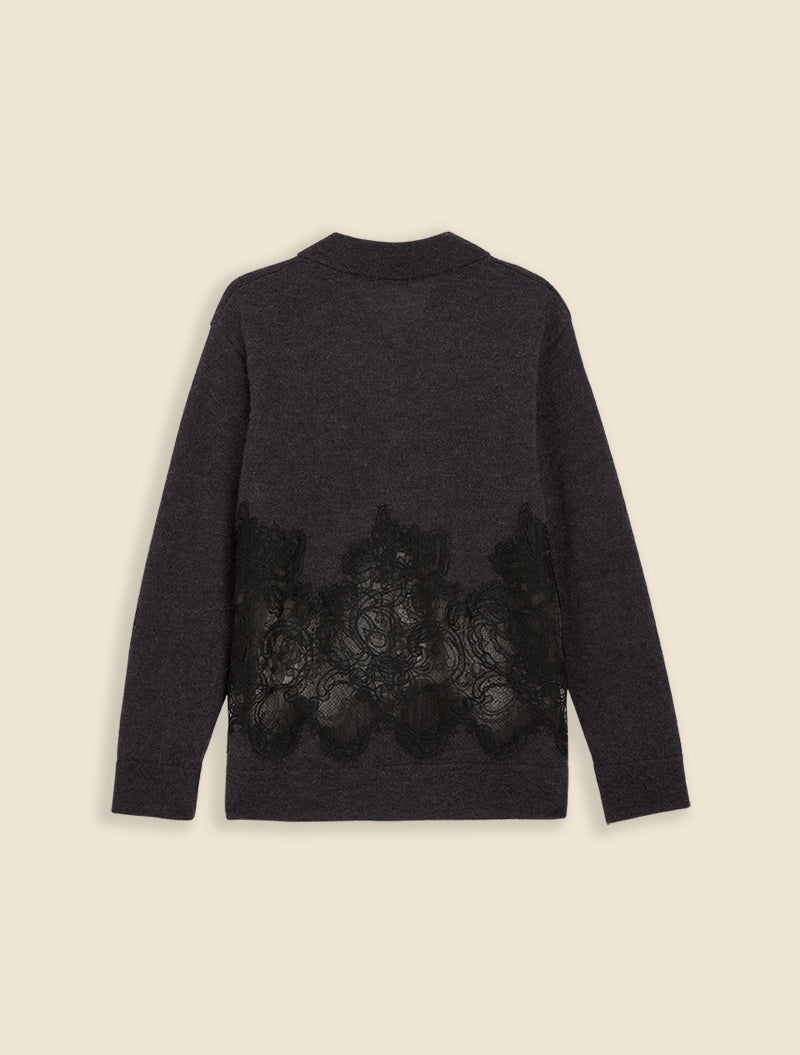 Charcoal / LACE SWEATER