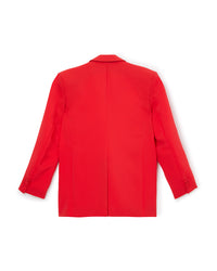 Red / ROSE APPLIQUE TUXEDO BLAZER
