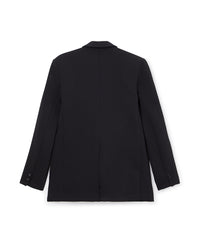 Black / ROSE APPLIQUE TUXEDO BLAZER