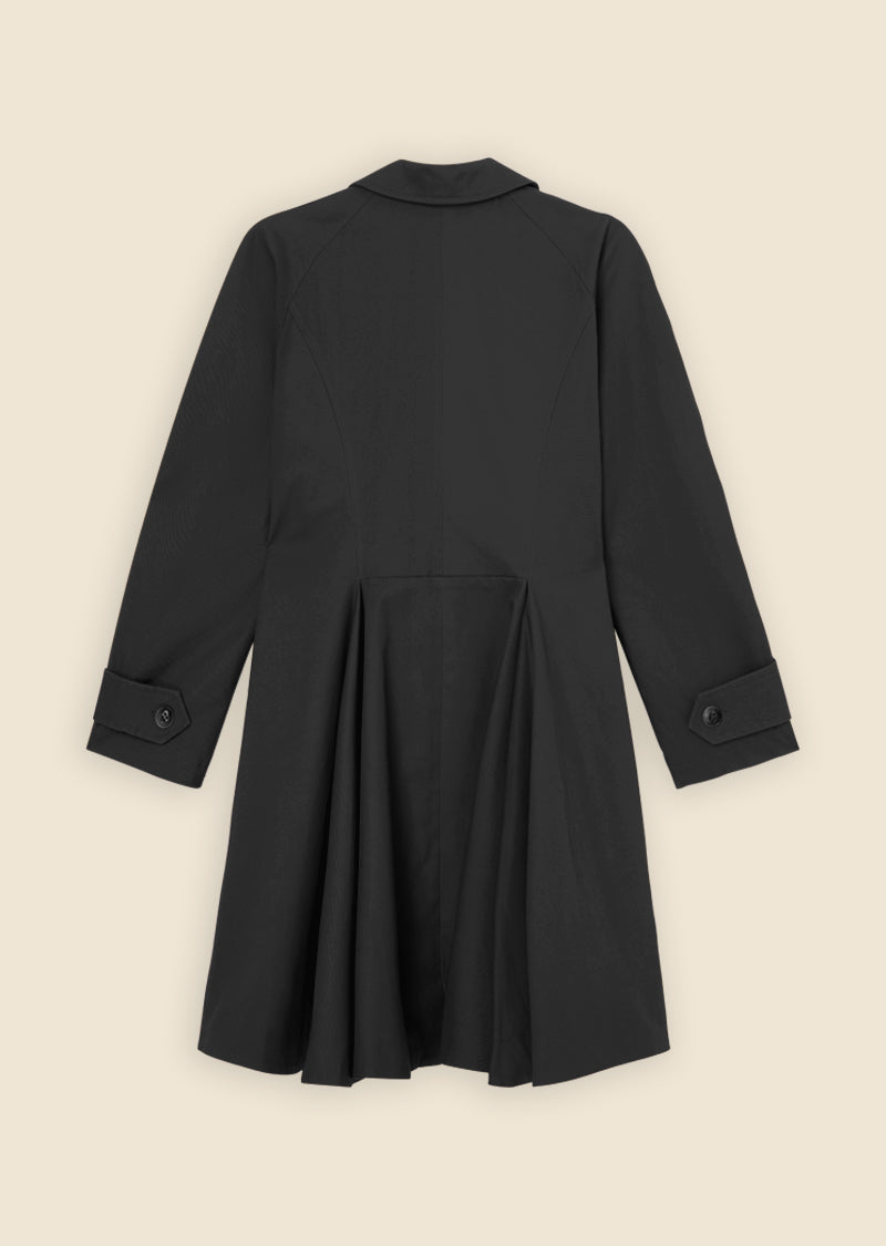 Black / GODET TRENCHCOAT