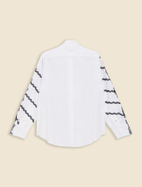 White / LACE APPLIQUE SHIRT