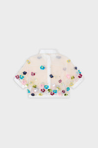 Multi / EMBROIDERED CROPPED SHIRT