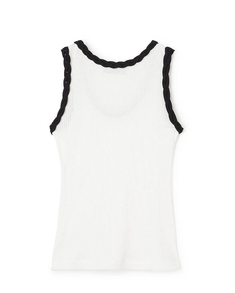 White / BRAID DETAIL TANK TOP
