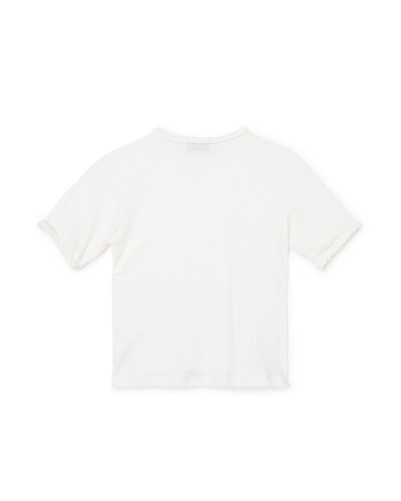 White / BRAID DETAIL T-SHIRT