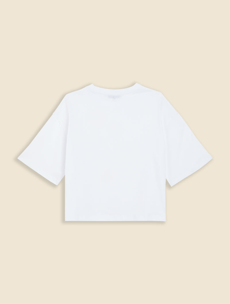 White / EMBROIDERY BOXY T-SHIRT
