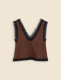 Brown / LACE CAMISOLE TOP