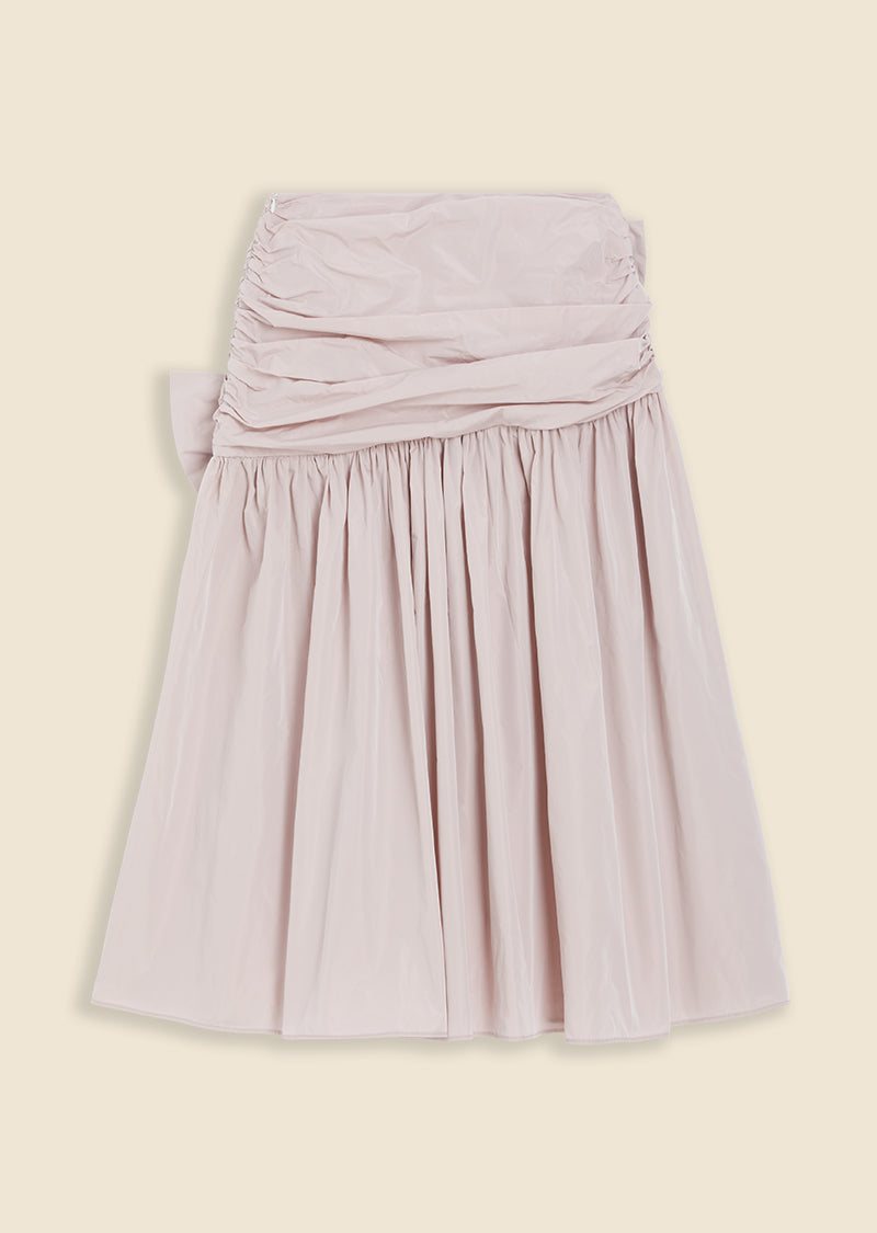 Pink / BOW DRAPE SKIRT