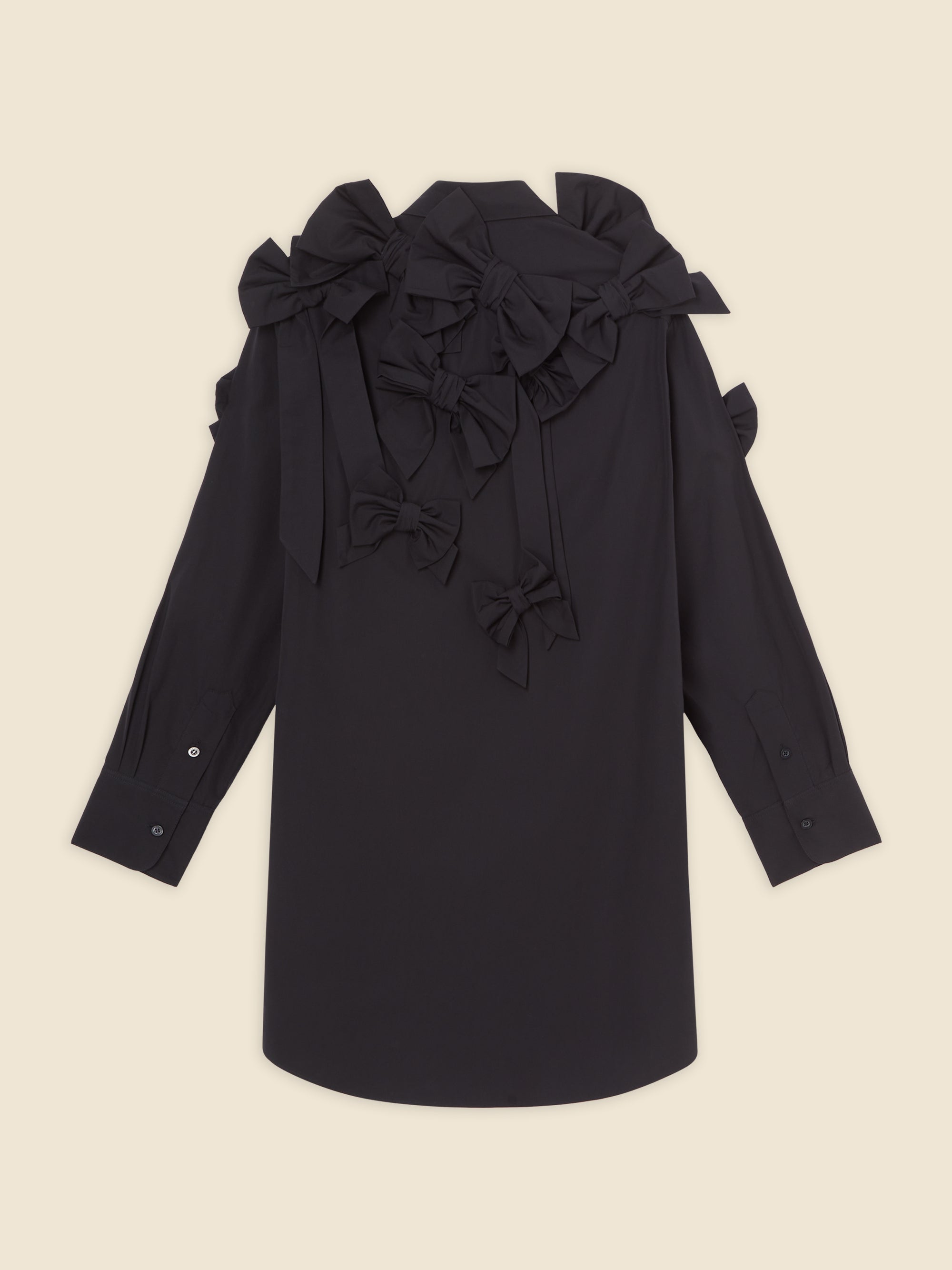 Black / BOW BOUQUET SHIRT DRESS