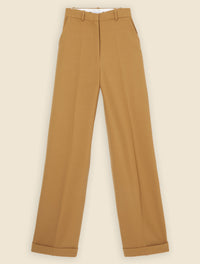Brown / TAILORED CUFF TROUSERS