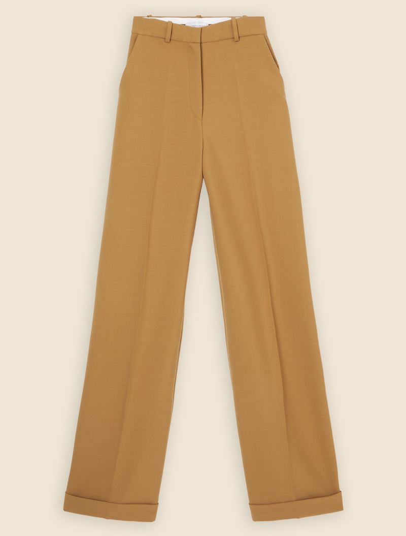 Brown / TAILORED CUFF TROUSERS