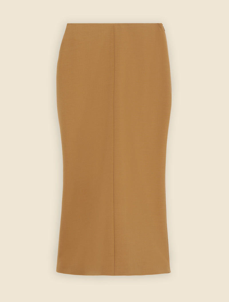 Brown / MIDI PENCIL SKIRT