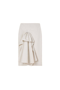 Stone / TUCK UP FITTED SKIRT