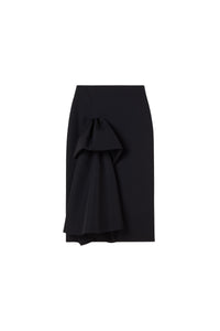 Black / TUCK UP FITTED SKIRT