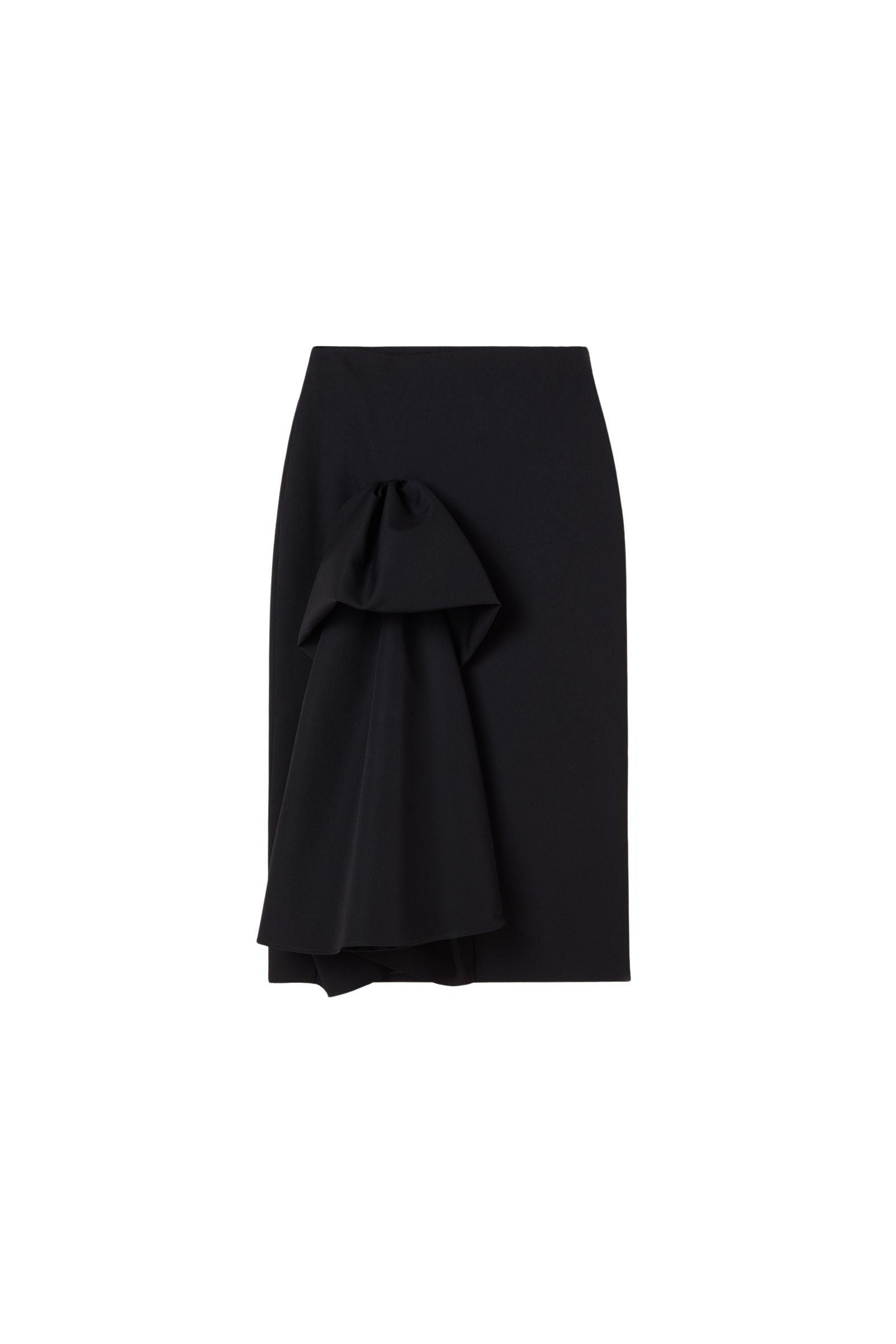 Black / TUCK UP FITTED SKIRT