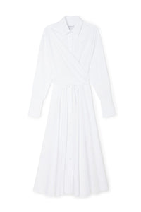 White / SHIRT WRAP DRESS