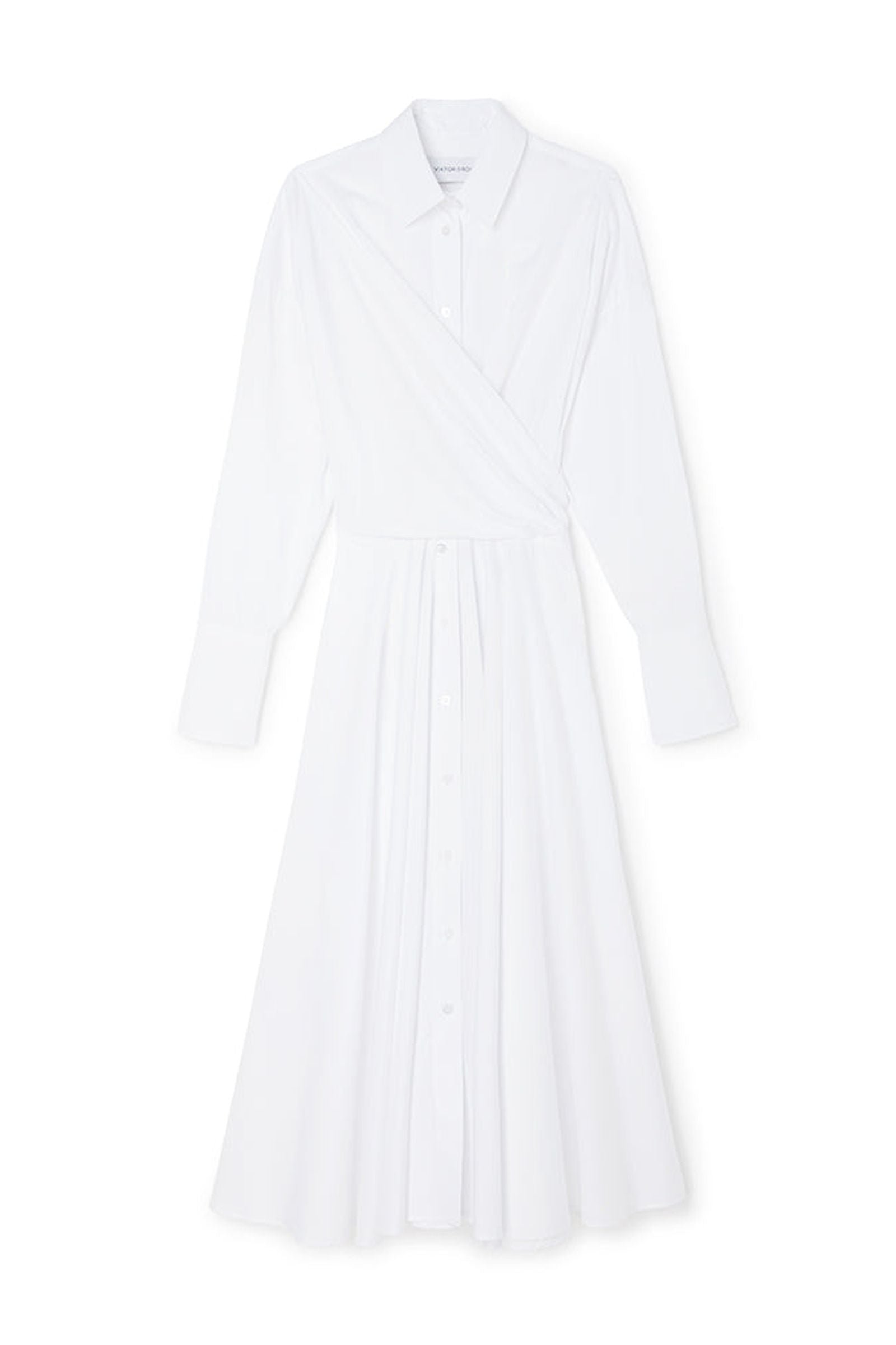White / SHIRT WRAP DRESS