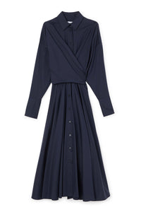 Navy / SHIRT WRAP DRESS
