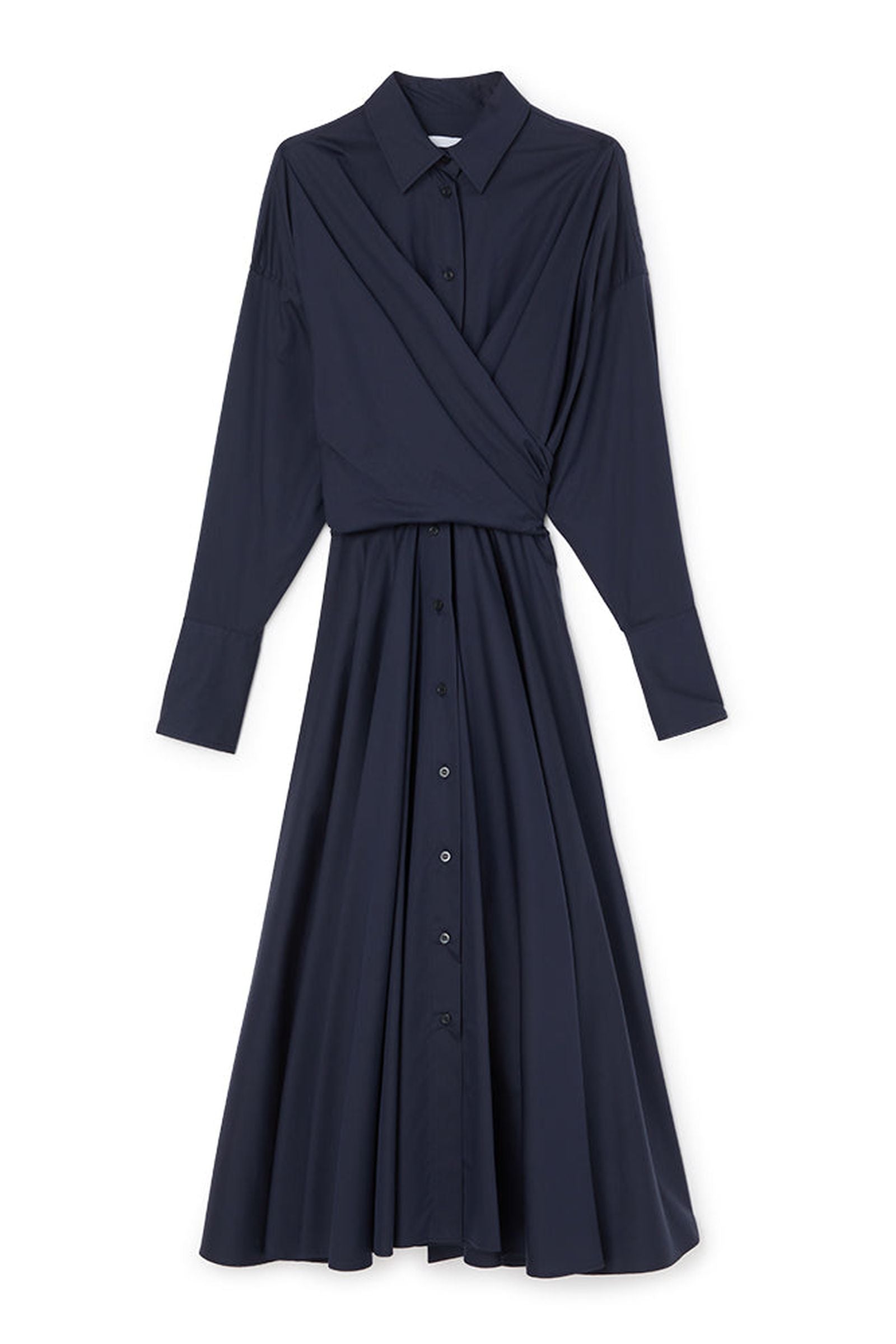 Navy / SHIRT WRAP DRESS