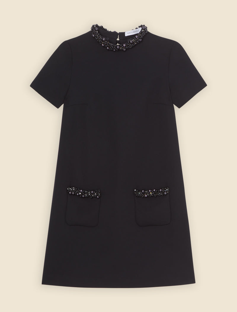 Black / PEARL MINI DRESS